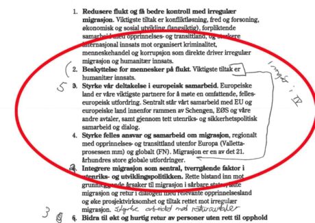 Her er UD-notatet der Brende toner ned «beskyttelse for mennesker på flukt»