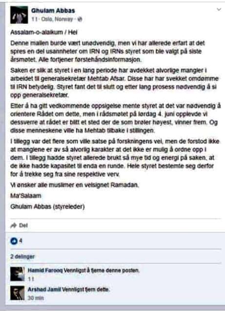 Full splittelse blant norske muslimtopper - Islamsk Råd kan rakne i personkonflikt