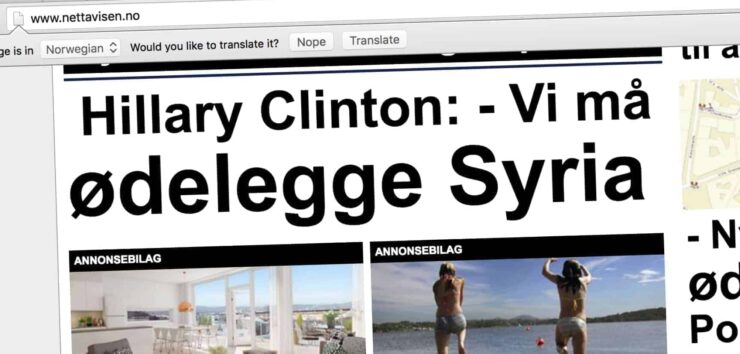 Nettavisen forvekslet mottaker med avsender: siterte Hillary Clinton på at «vi må ødelegge Syria»