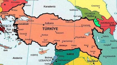 Midt i slaget om Mosul bruker Erdoğan dette kartet - der byen er ein del av Tyrkia