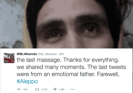 Aleppo, 13. desember 2016: «Jeg venter på å dø (...) husk oss for alltid» - «Dette er et siste nødandrop til verden» - «Nå er pappa skadet. Jeg gråter»