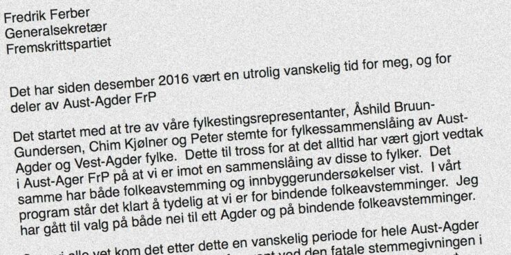 Her er hele det dramatiske utmeldelses-brevet til Frp-ledelsen fra Godskesen