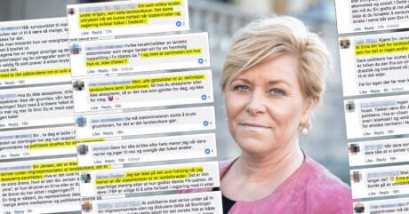 Kaller Siv Jensen «landssviker» etter at hun ba folk slutte å kalle Erna Solberg «landssviker»