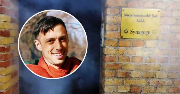 Ezra (31) tok dekning i synagogen da høyreekstremisten løsnet skudd mot døra