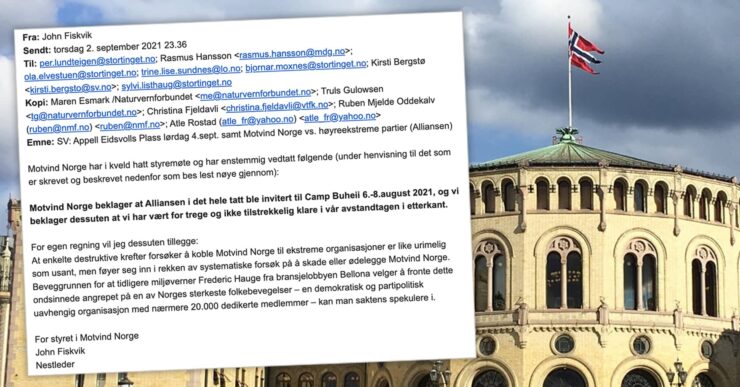 Sendte «beklager»-mail til politikere – mener «destruktive krefter» forsøker å skade Motvind Norge