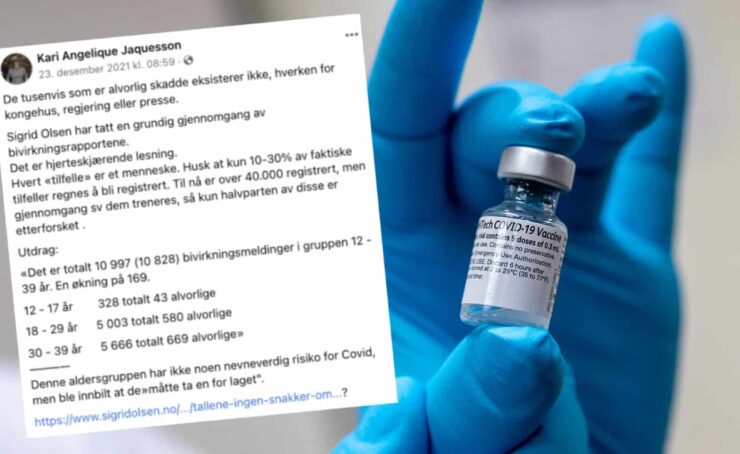 Nei, tallene viser ikke at tusenvis av nordmenn er alvorlig vaksineskadde