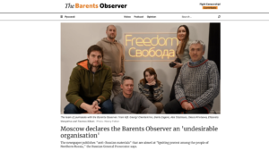 Aktuelt: Bannlyser den norske avisa The Barents Observer