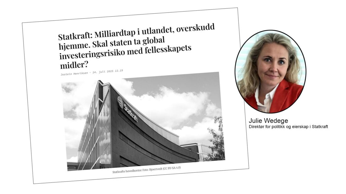 Tilsvar: «Statkraft skaper verdier hjemme og ute»