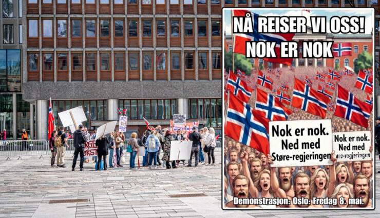 Skulle samle tusener i «landsdekkende» demonstrasjon mot Ap – fikk med seg 49 personer og en gretten Charter-Svein